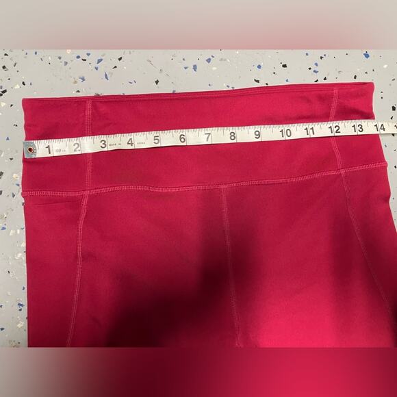 Athleta Run Free 7/8 Leggings waist zip pocket red womens size small - Picture 12 of 14